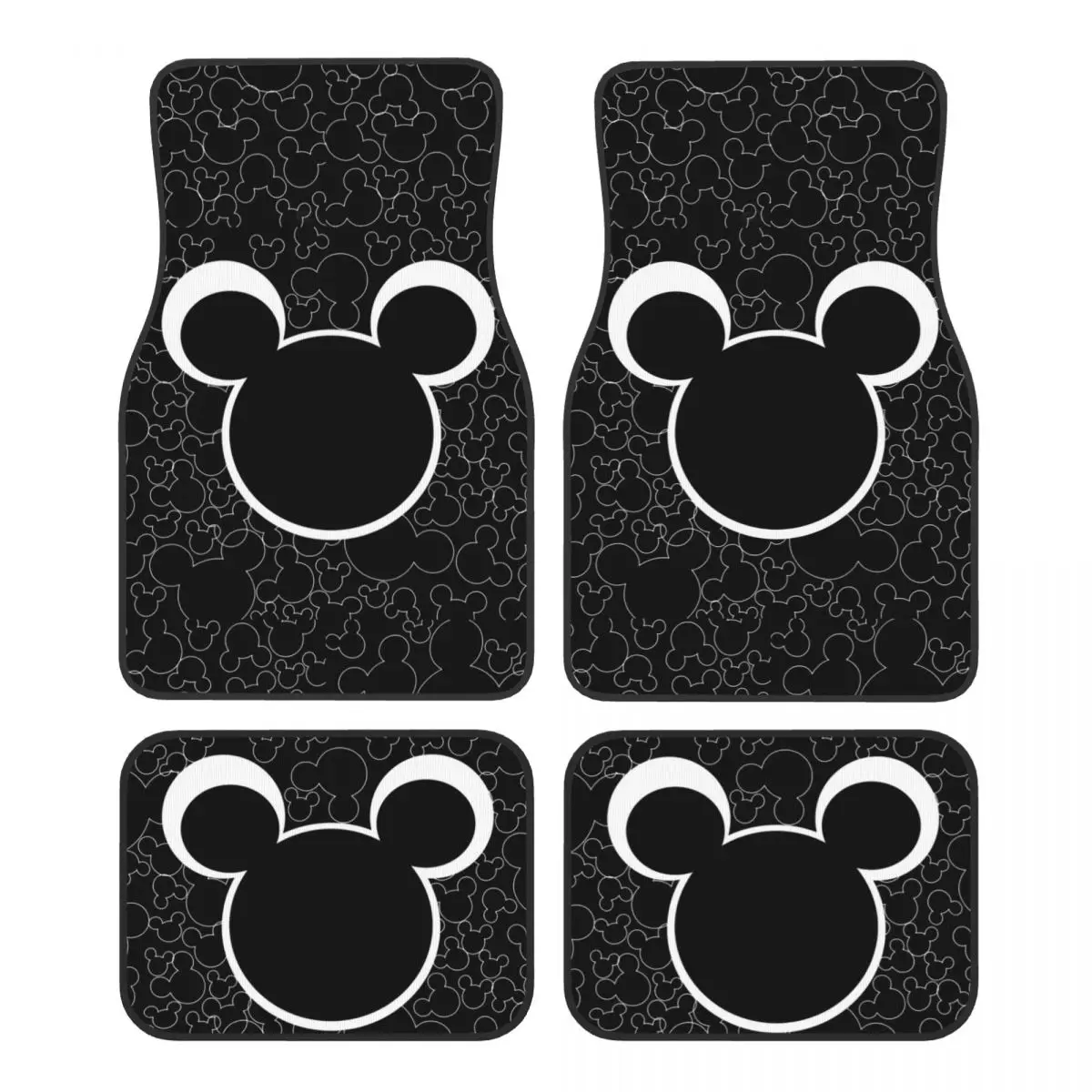 Mickey Mouse Universal Fit Car Floor Mats Cute Car Carpet Mat Set of 4pcs with Anti-Slip Backing Fit for SUV Trucks