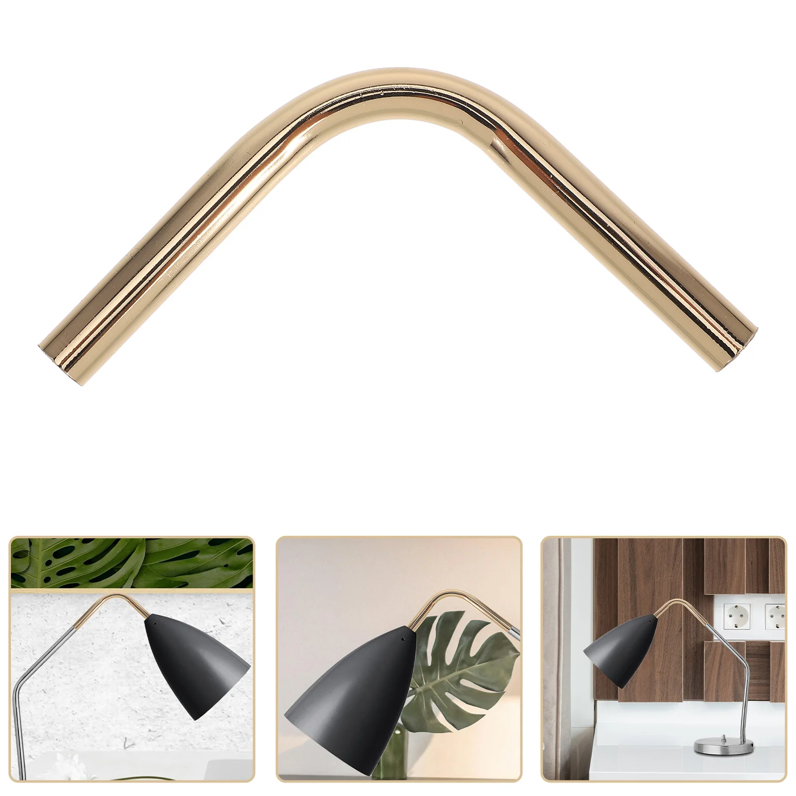 

Bendable Pipe Wall Lamp Connector With Switch For Led Lighting, Hollow Iron Art Design Lamp Cord Extender, French Gold Finish