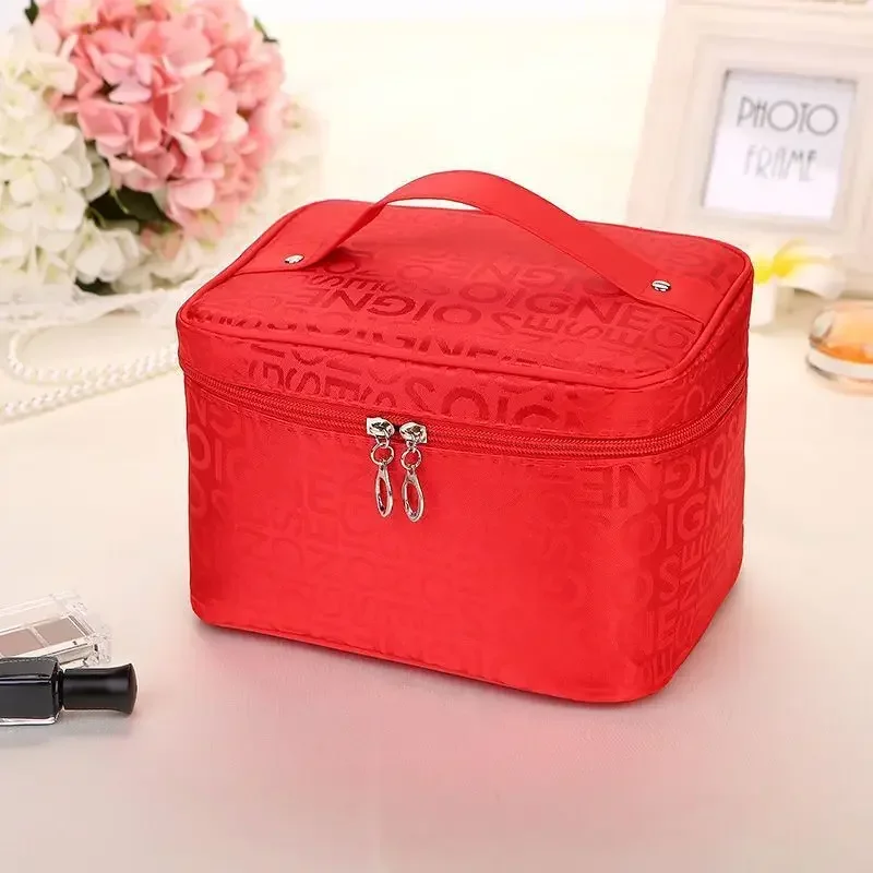 Bolsa de maquillaje de gran capacidad para mujer, bolsa de almacenamiento de cosméticos, bolsas de aseo plegables, bolsa de cosméticos de mano