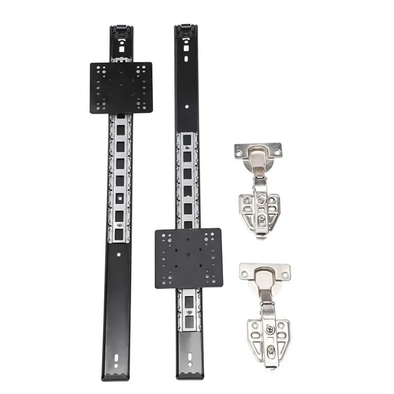 Cabinet door plug-in slide rail upturn hinge Hidden swing slide track for wardrobe folding TV cabinet Swing