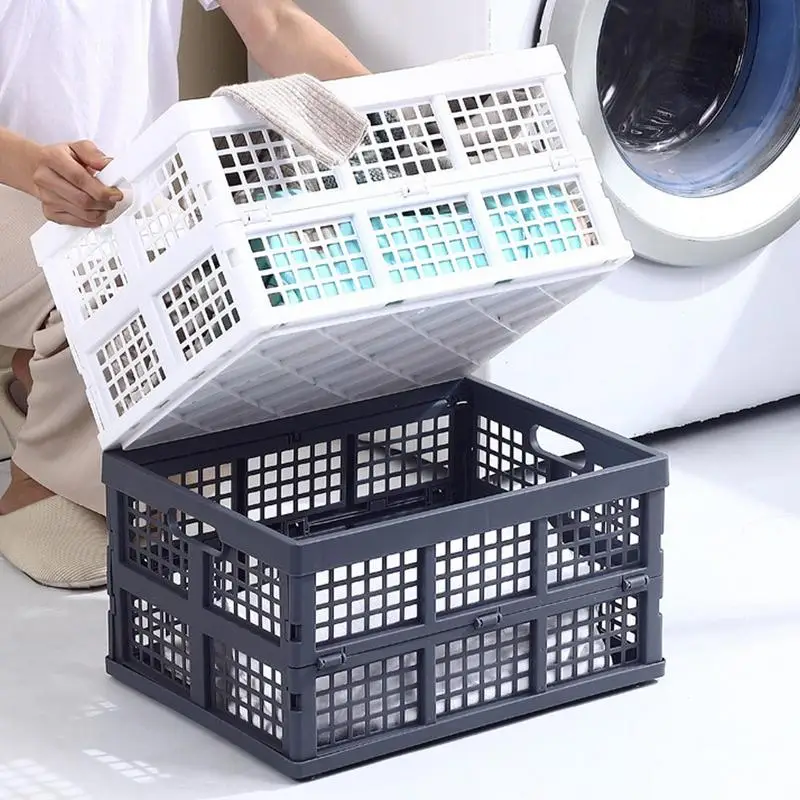 

Stackable Basket for Organizing Large Capacity Folding Storage Basket Space Saving Organizer box Multipurpose Laundry Basket