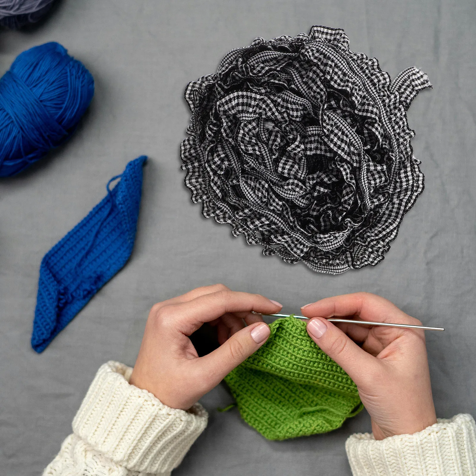 

Черно-белая клетчатая тесьма с оборками и кружевом, 1,8 см, плиссированная эластичная тканевая лента для шитья, рукоделия, свадебных украшений, драпировки, постельного белья, отделки подушек