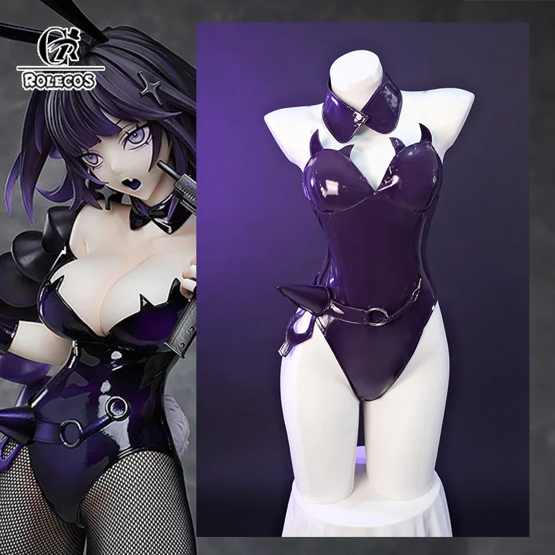 

ROLECOS Original Freeing Nazumi Yakuwa Bunny Girl Costume Halloween Party Roleplay Adult Purple Bunny Suit Sexy Women Uniform