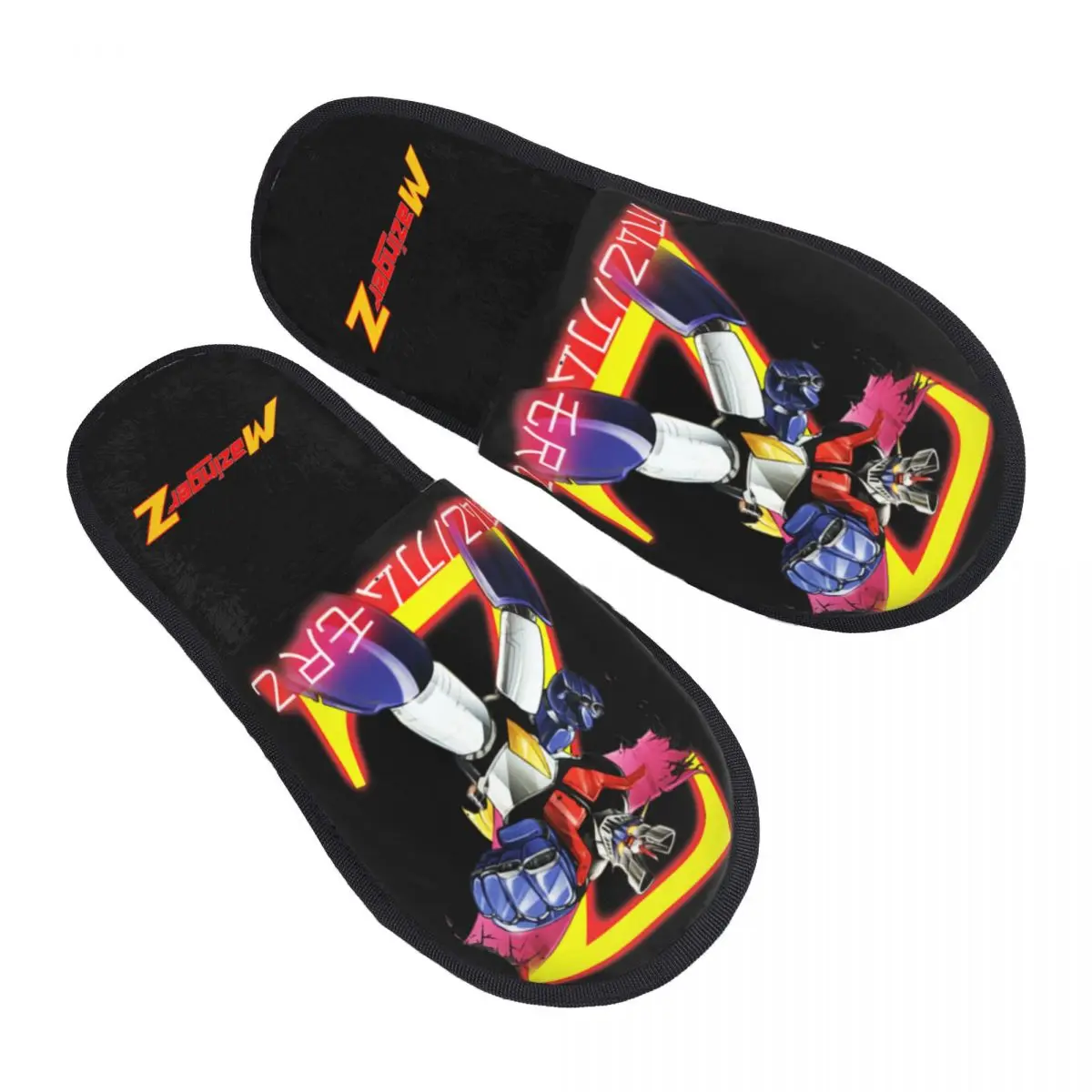 Winter Furry Cotton Slippers Mazinger Z Super Robot Accessories Household Fur Slides Slippers Living Room Cozy Non Slip Slides