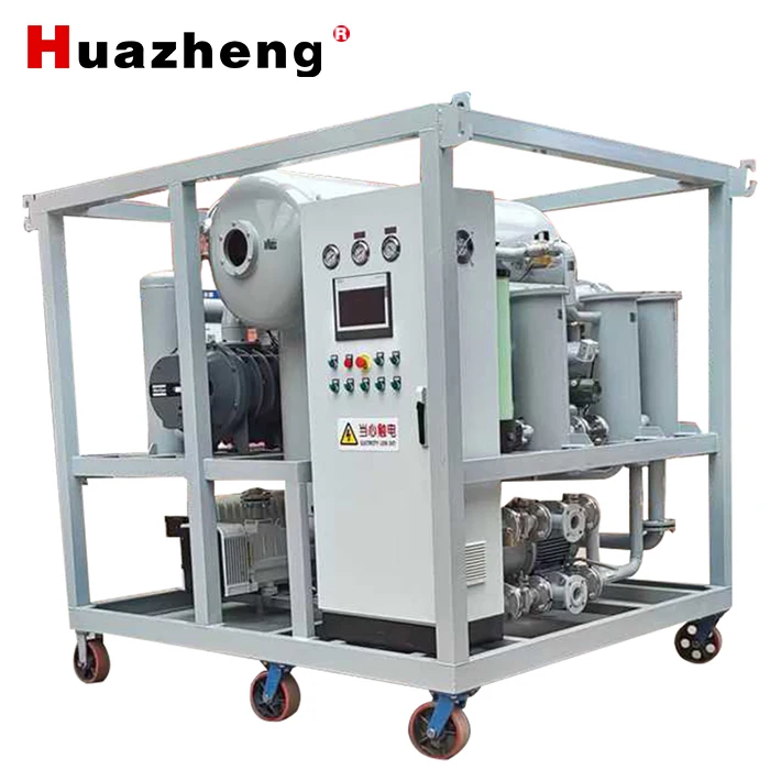 HuaZheng OEM  Oil Purifier Dielectric Equipment High Vacuum Transformer Oil Filtration System With 1 Year IP55 Protection
