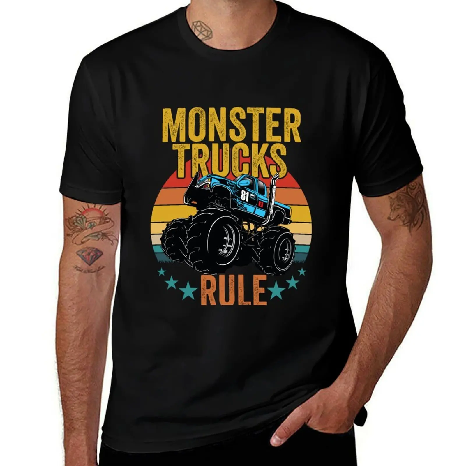 

Monster Trucks Rule T-Shirt t shirt man cotton anime t shirts for man t shirts with prints T-Shirt