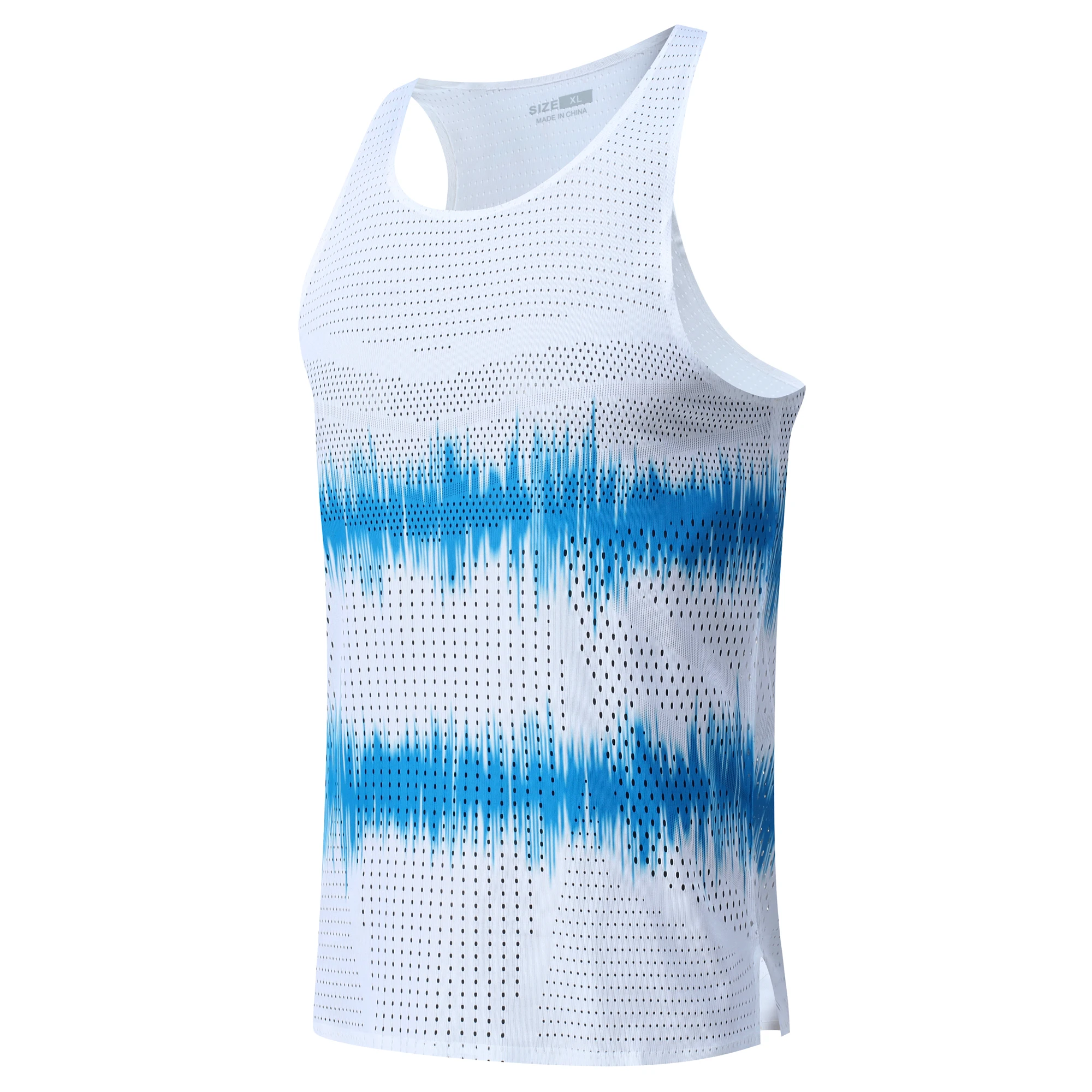 الرجال حفرة صدرة للجري Urltra-Light رجل ماراثون قميص سرعة القمم تانك الرياضة اللياقة البدنية قميص بدون أكمام الملابس التجفيف السريع