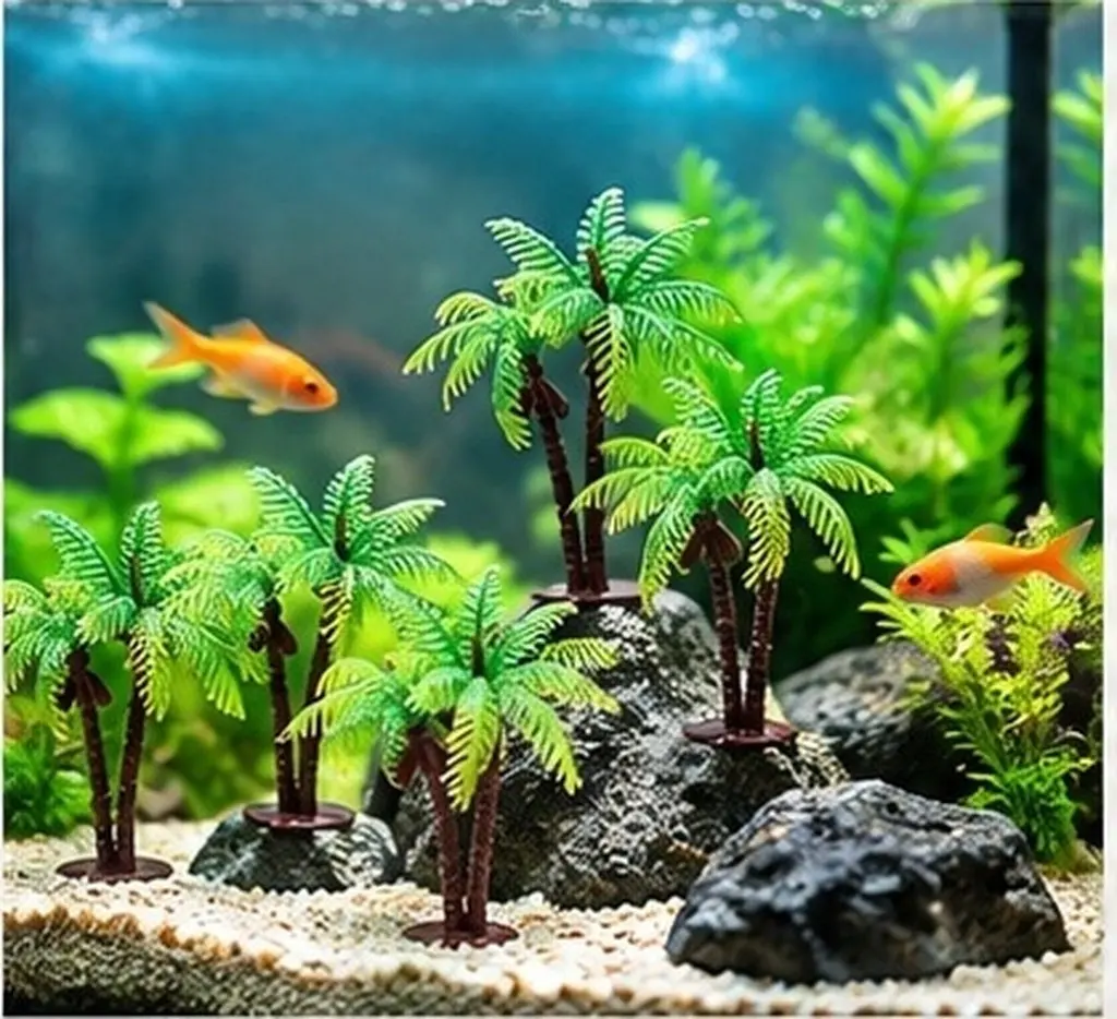 36Pcs Artificial Miniature Coconut Palm Trees Realistic Plastic Plants for Aquarium Terrarium Diorama Landscape Scenery