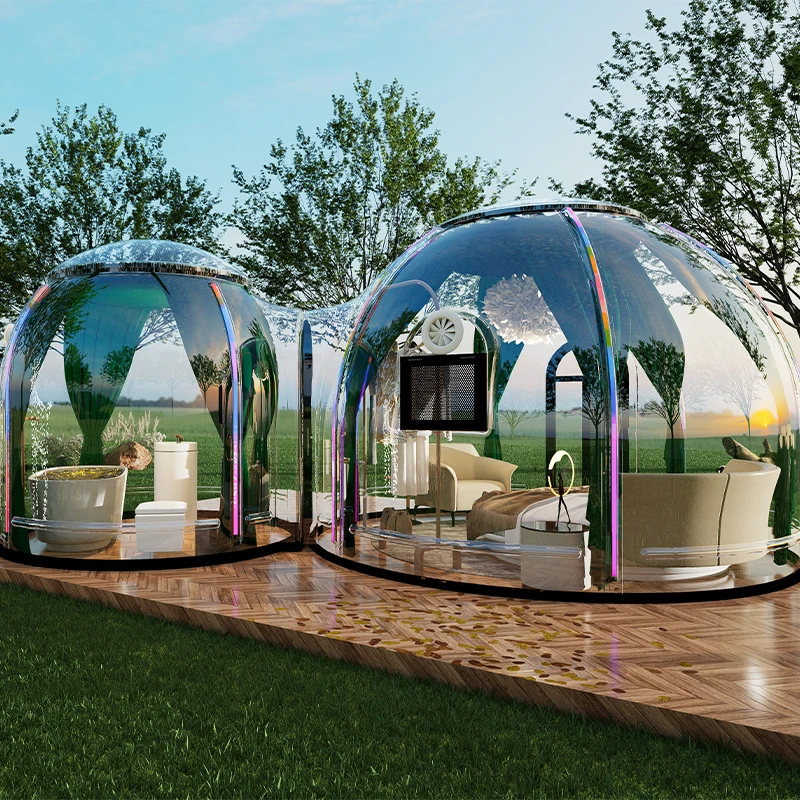 Luxury Outdoor Hotel Resort Starry Sky Room Clear Glass Polycarbonate Dome House Camping Bubble Dome Room for Star View