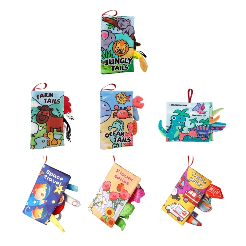 

Kids Favorite Cartoon Animals with Tail Cloth Book Sensory Toy Animal Recognize