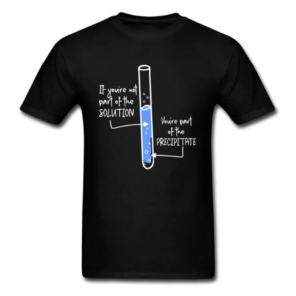 Solution or Precipitate T Shirt Men Chemistry Tops Funny School Elements Tees Unisex Short-sleev Casual Clothes Street Shirt