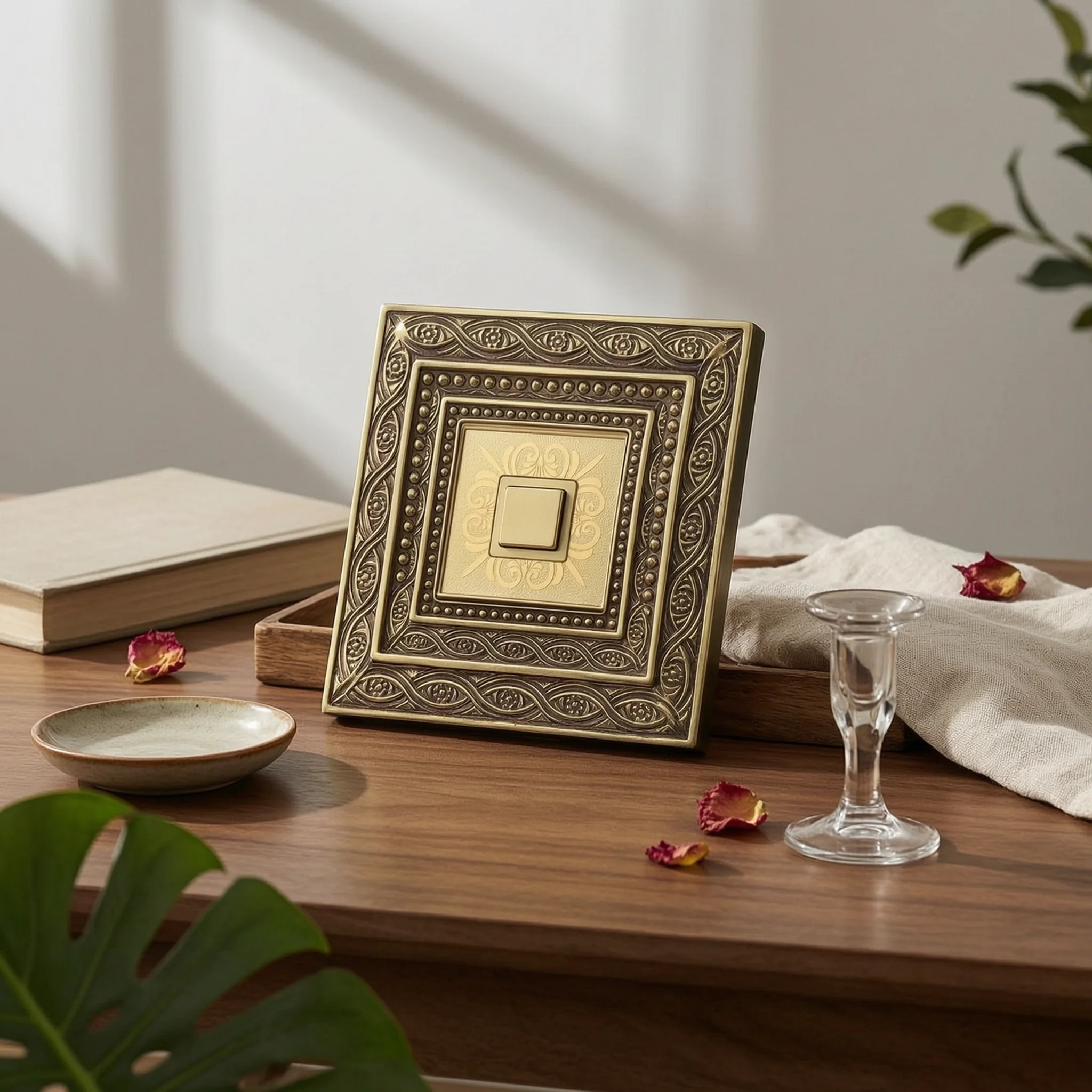 3D Floral Switch Plate Ornate Switch Plate with Floral Pattern Faceplate Vintage Hardware Elegant for Renovation, Hotel Rooms