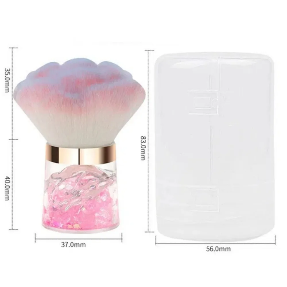 Grande brosse à poussière pour Nail Art, manche en plastique, nettoyage doux, brosse à ongles en poudre, élimine les champignons, tête de Rose, outil de nettoyage, maquillage de beauté