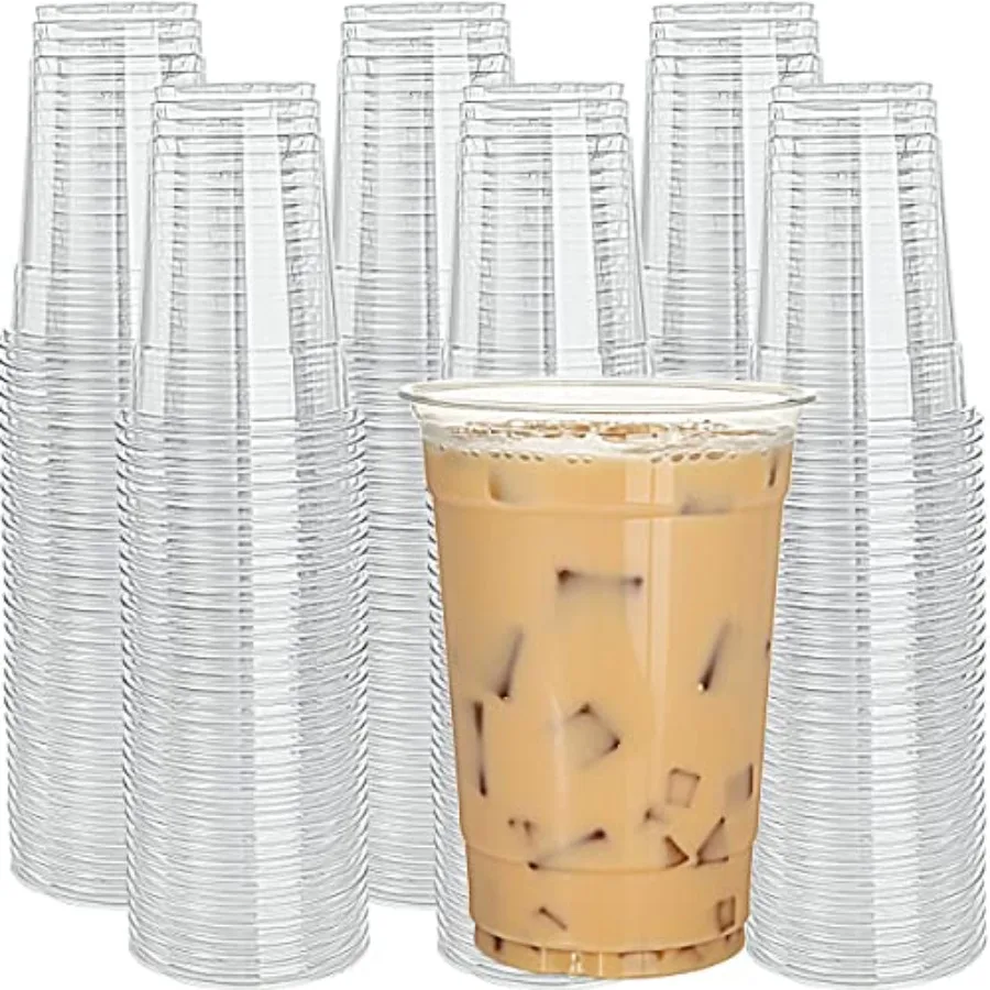 

Набор из 300 прозрачных пластиковых стаканов объемом 16 унций, одноразовые стаканы из ПЭТ для вечеринок, смузи, одноразовая посуда для напитков на свадьбу