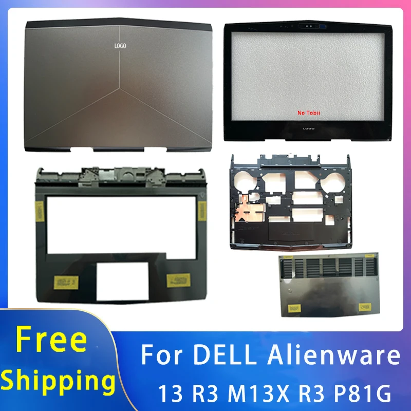 Novo para dell alienware 13 r3 m13x r3 p81g; acessórios para laptop capa traseira lcd ou apoio para as mãos ou parte inferior com logotipo 02g58h 03jtwk