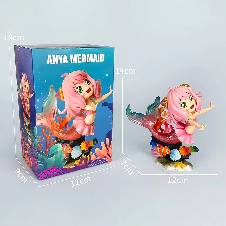 13cm Anime Anya Forger Figure Cosplay Mermaid Anime Peripheral Pvc Model Statue Collect Decor Ornaments kid Gift Toys