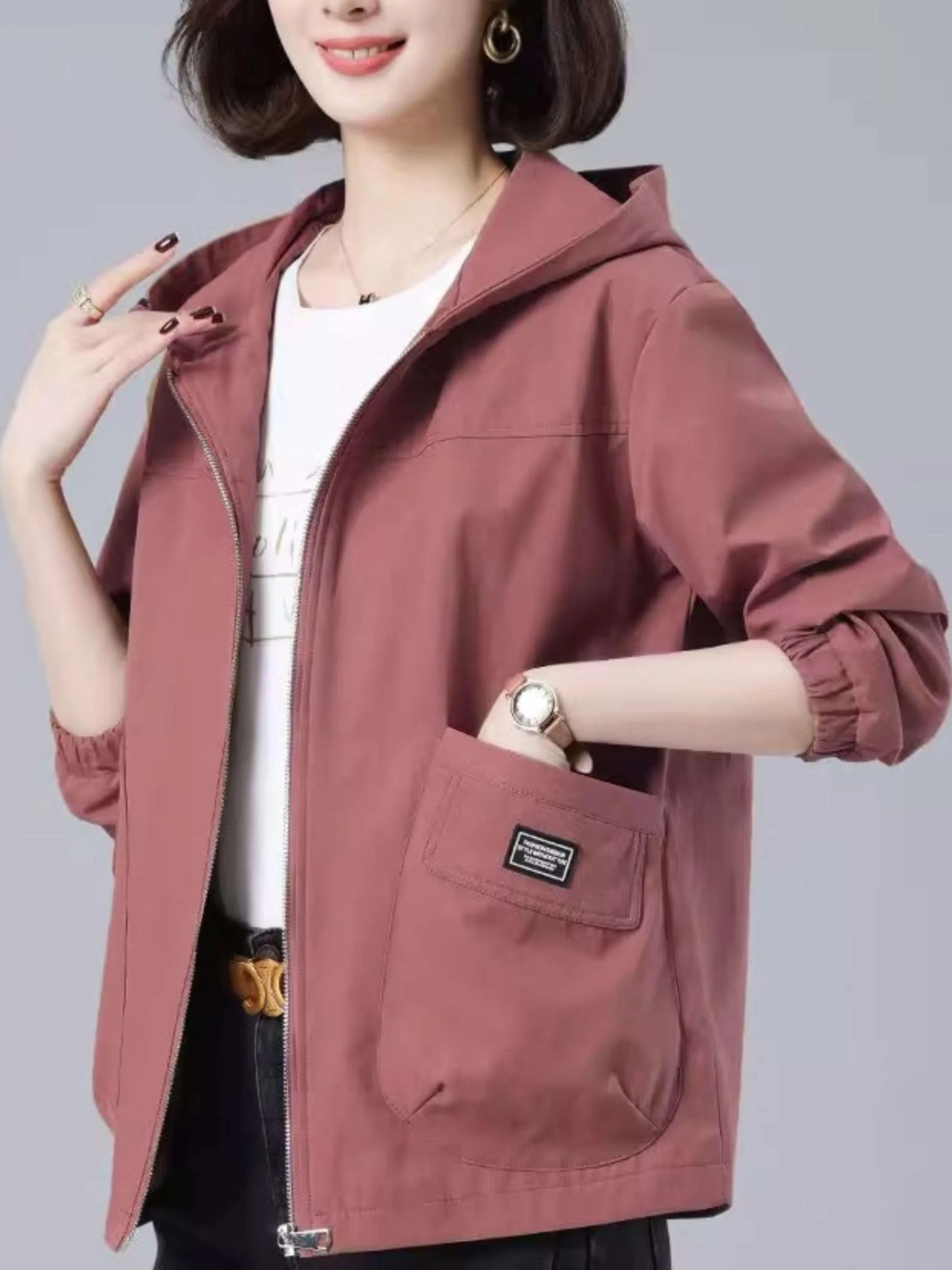 

Свободный длинный кардиган с капюшоном для женщин, весна-осень, большие размеры, тонкая верхняя одежда, комфортный, стройнящий силуэт