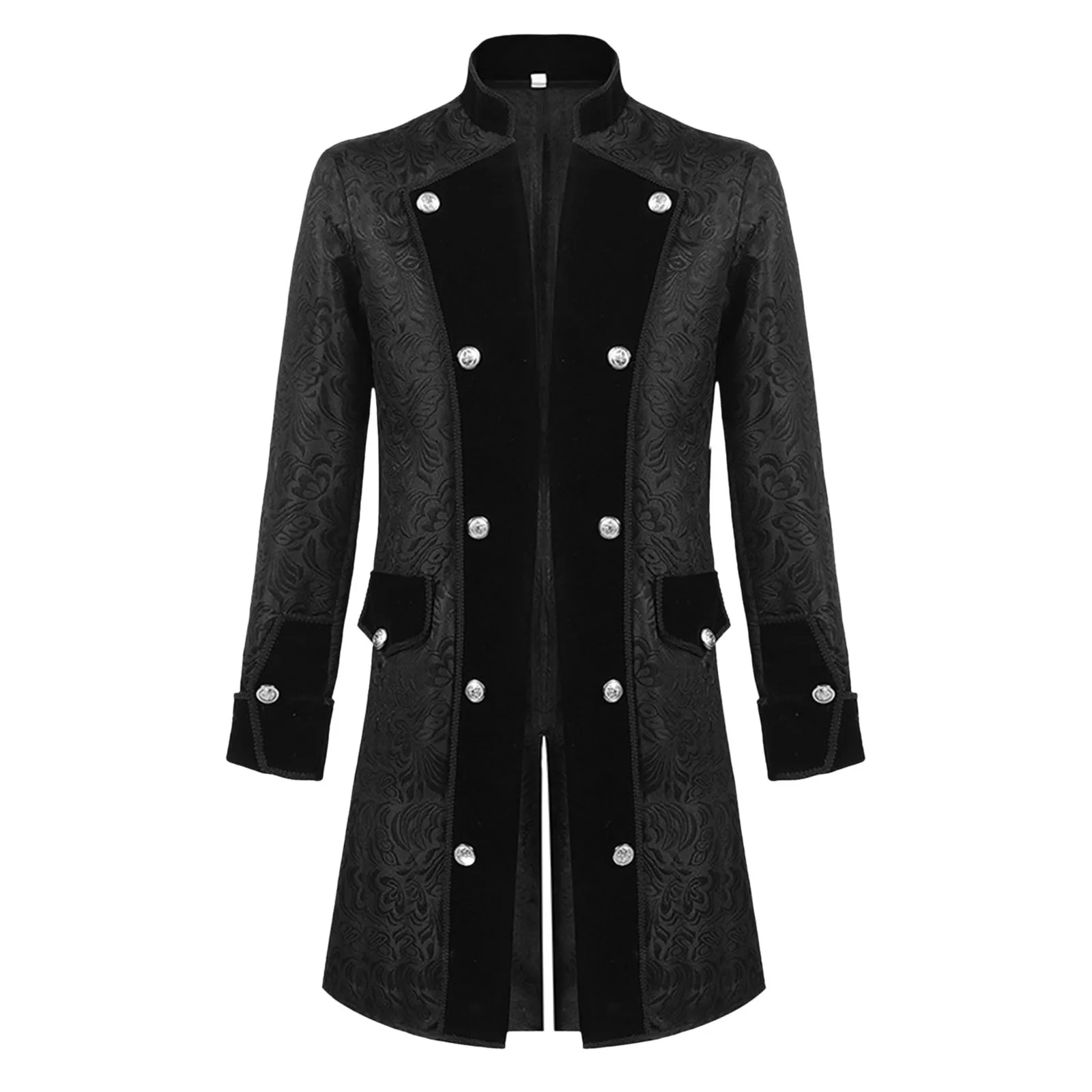 

For Halloween Buttons Coat Medieval Clothes Gothic Victorian Frock Coat Costume Men Steampunk Vintage Tailcoat Jacket Formal
