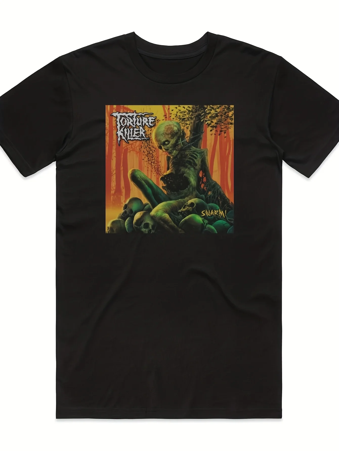 Men's Torture Killer Bee Colony Album Cover Pattern T-shirt - Gothic Heavy Metal T-shirt Suitable for Concerts and Casual Wear