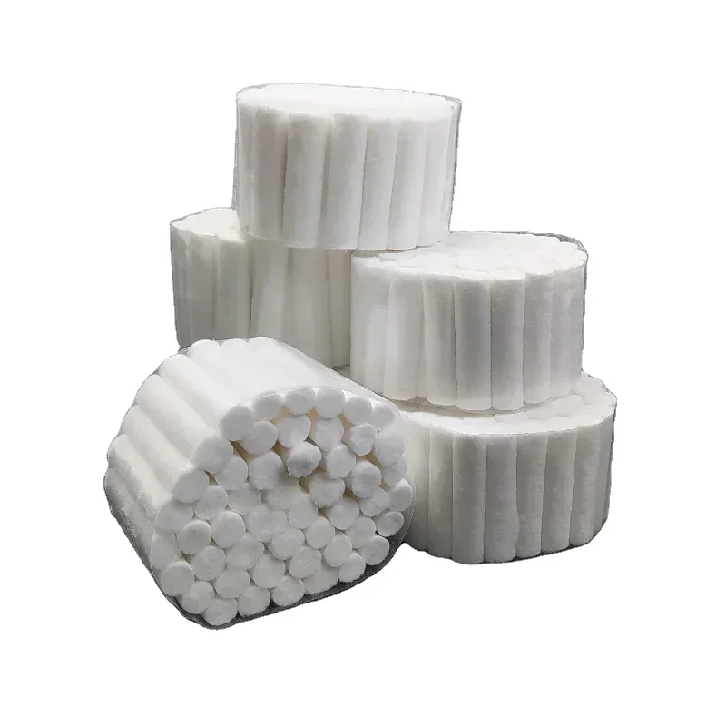 50Pcs White Disposable Dental Cotton Rolls High Absorbent Non-Sterile for Dentists Nose Plugs Nosebleed Kit Accessories