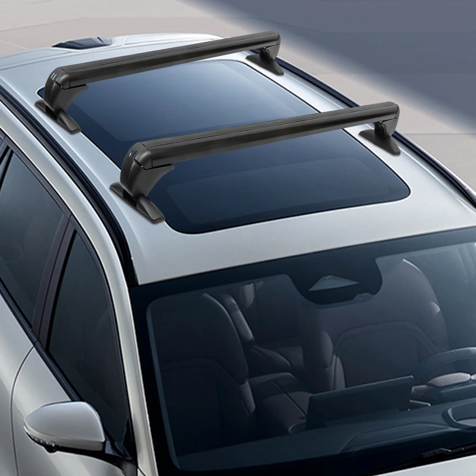 

2Pcs Top Roof Rack Cross Bar Fit for 2006-2020 Honda Civic Car Top Roof Rack, Black Universal Cross Bar Luggage Carrier Lock