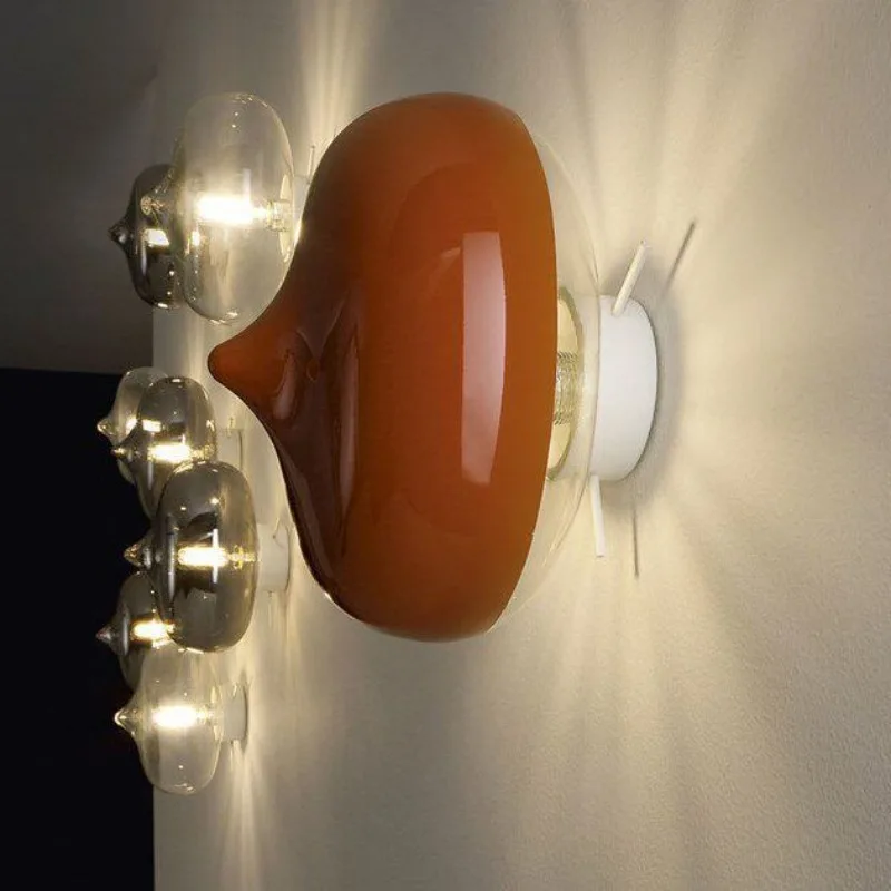 Nordic Creativity Wall Lamps Glass Lampshade LED Wall Sconces Living Room Bedroom Dining Room Homestay Indoor Embellish Fixtures