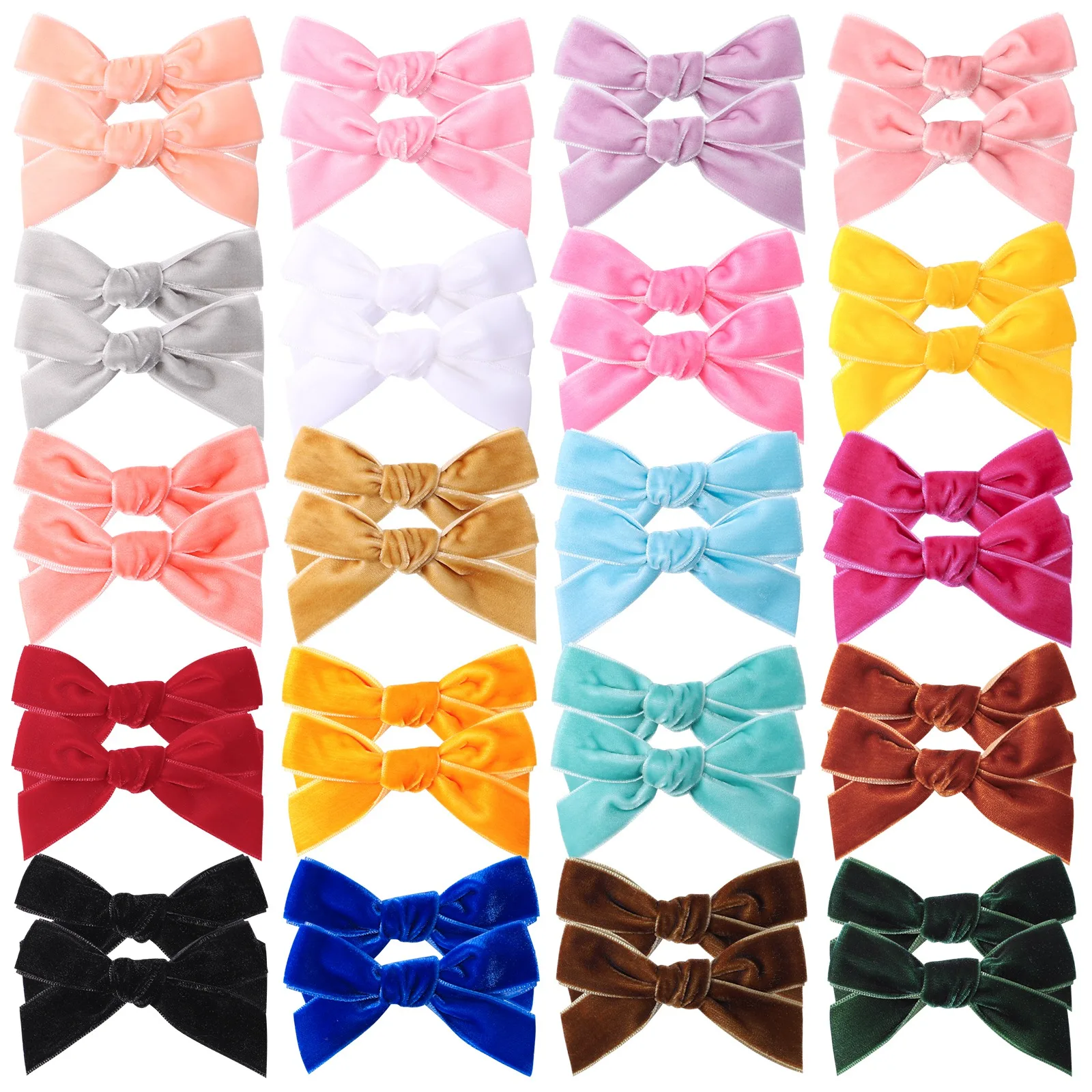 

Wholesale 60pc/lot 3inch Velvet Bow Hair Clips Buotique Girls Velvet Bows Hairpins Hairgrips Party Hair Accessories Kid Barrette