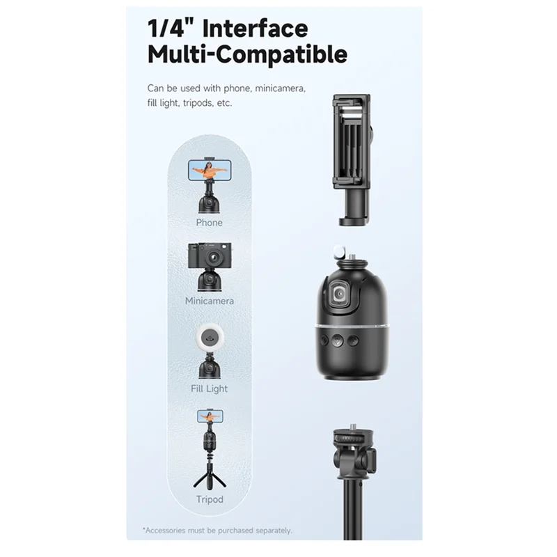 FORW-NEW P03 Pro 360 Rotation Gimbal Stabilizer AI Following Face Tracking Desktop Gimbal PTZ For Smartphone Live