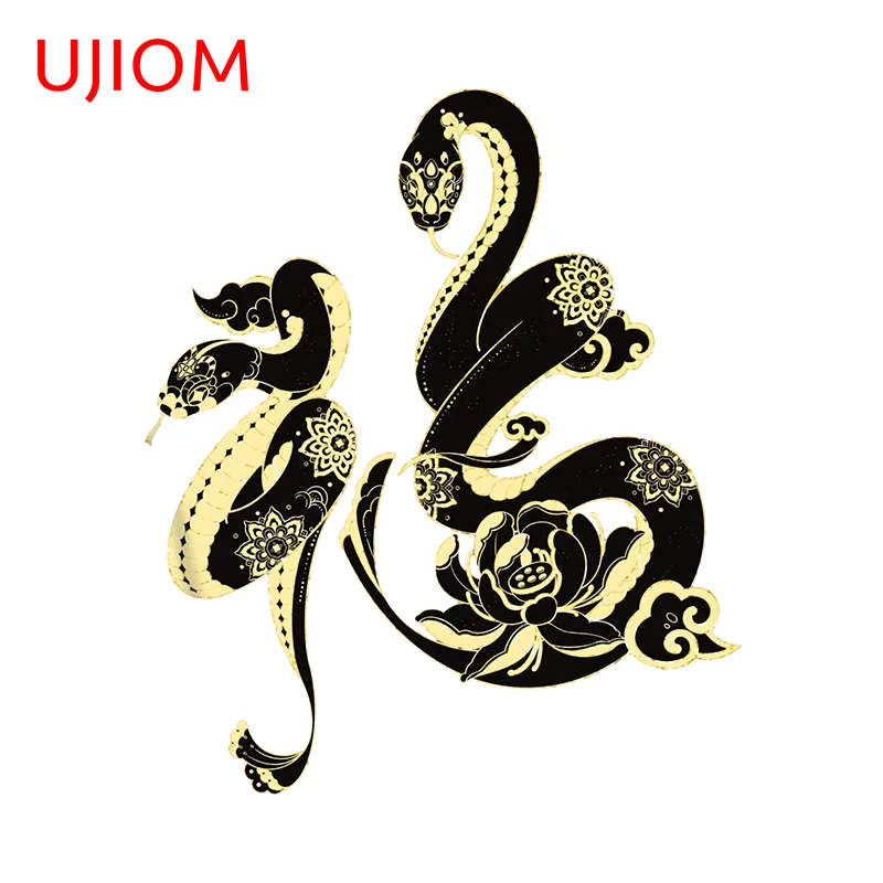 UJIOM Chinese New Year Fortune Graffiti Wall Stickers Artistic Words Picture Decals Creative Living Room Wallpapers Decor