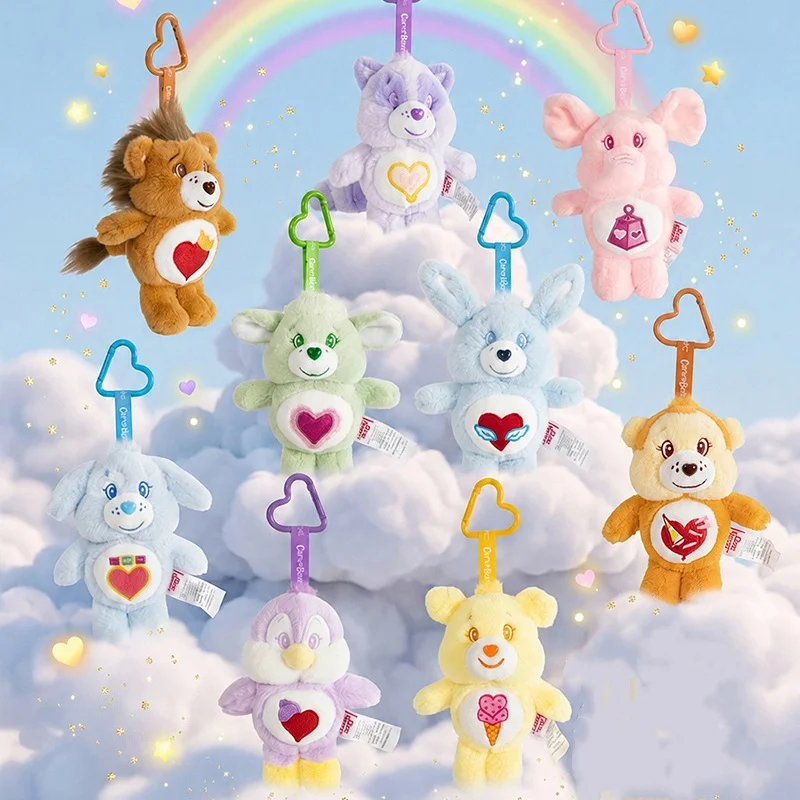 Hot Anime Genuine Animal Styles Care Bears Plush Dolls Keychains Small Pendant Back Hangings New Year Birthday Graduation Gifts