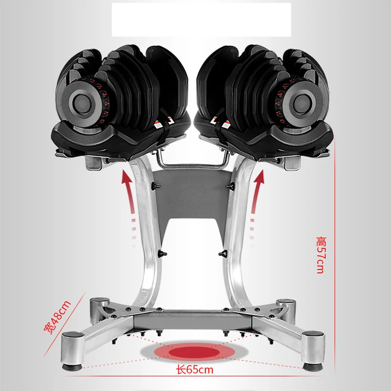 Gym Commercial Fitness Equipment Seller Pay Taxes Gym Commercial Weight Adjustable 40kg*2=80kg+ Stand Dumbbell Set