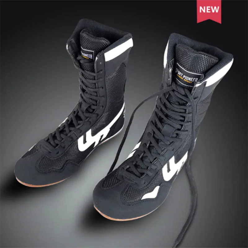 Professional Breathable Non-Slip High-Top Boxing Shoes Boots High Rubber Wrestling Sneakers For Man Women