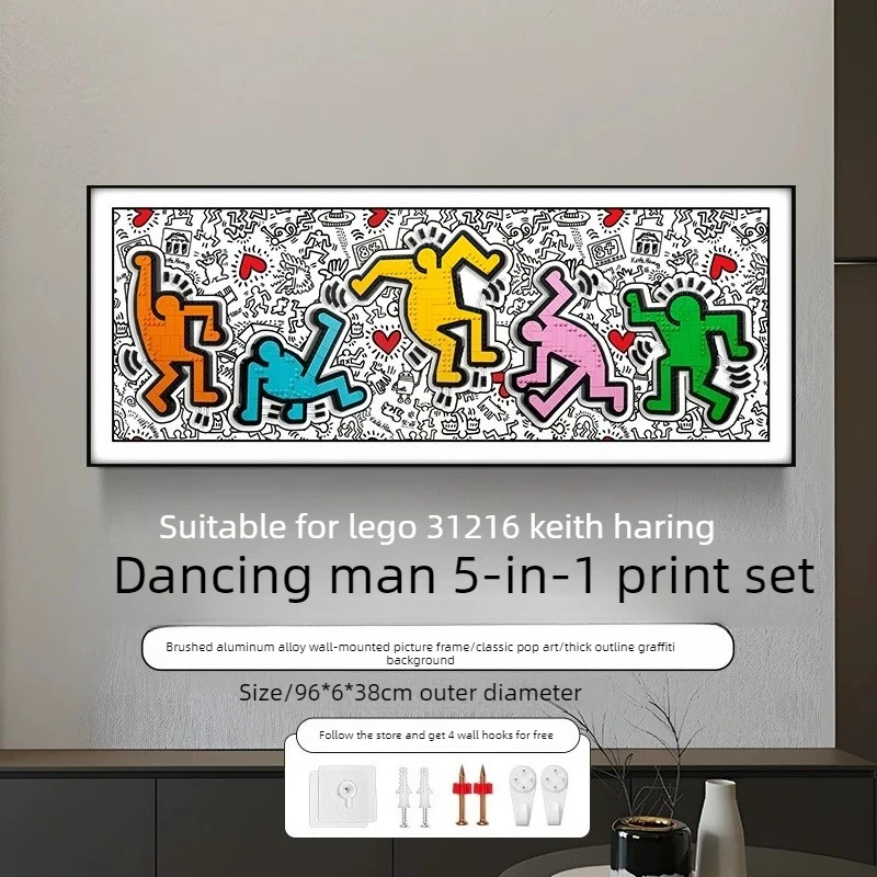 Display Case with Transparent Dust Cover Storage Box for LEGO 31216 Keith Haring Dancing Figures 5-in-1