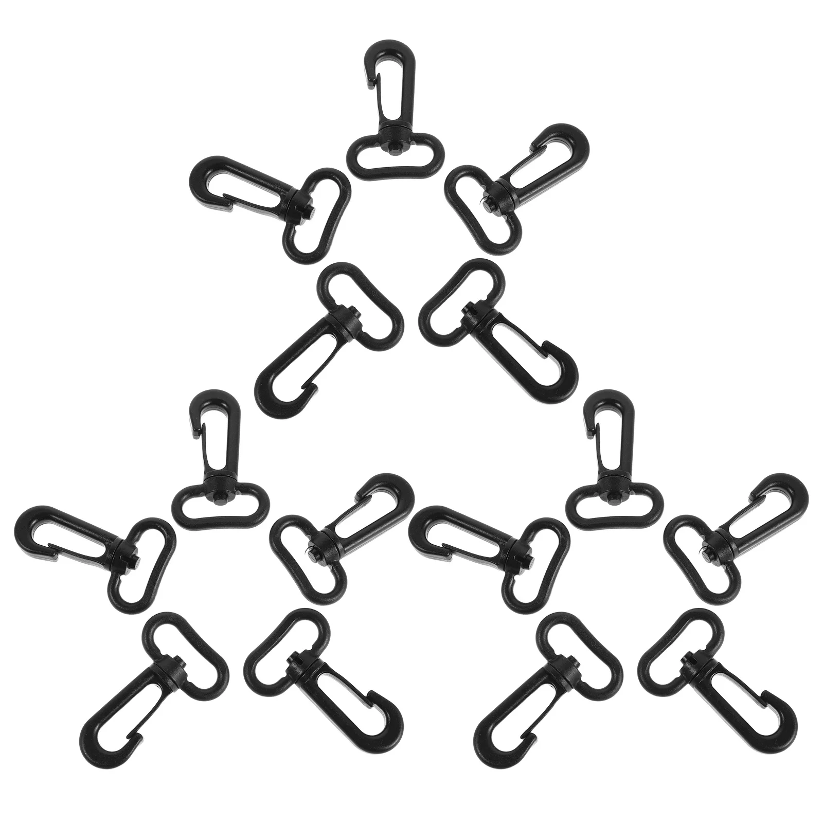 15 قطعة هوك الدورية الأسود البلاستيك قطب المفاجئة المشبك لحقيبة حزام محفظة ظهره Diy بها بنفسك الأجهزة 360 درجة دائم جراد البحر المشابك