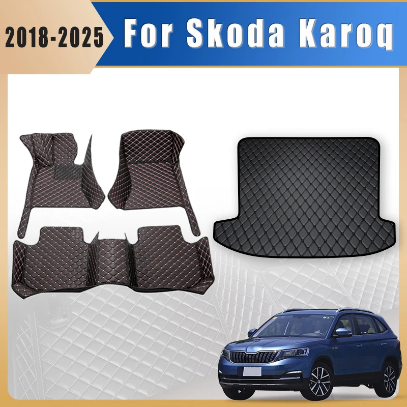 

Car Floor Mats Trunk Carpets For Skoda Karoq 2025 2024 2023 2022 2021 2020 2019 2018 Foot Pads Auto Accessories Interior Parts