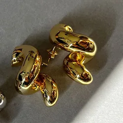 Spiral helix stud earrings stainless steel earrings for women chunky statement stainless steel jewelry non tarnish jewelry
