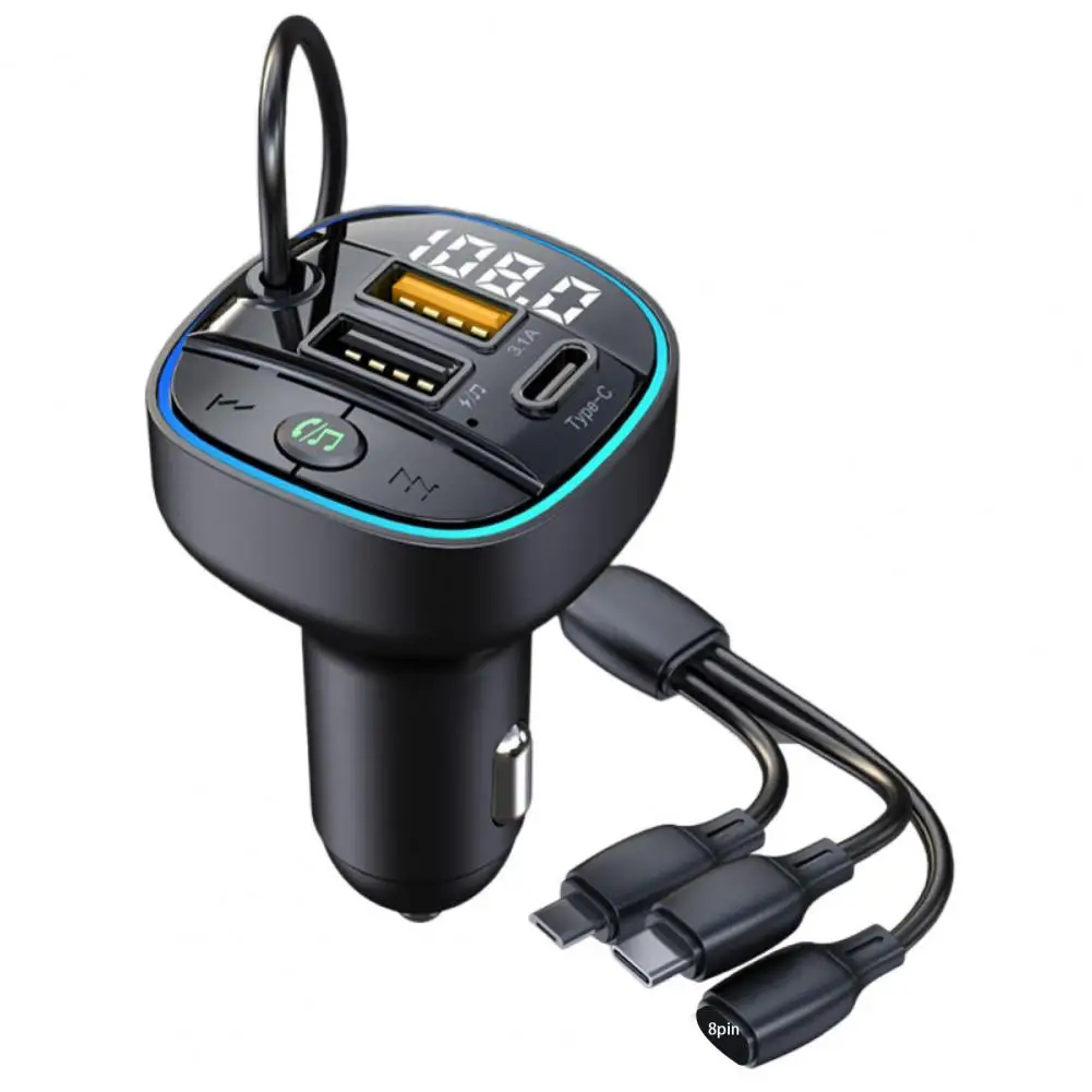 Car Charger Adapter Bluetooth compatible 5 0 Digital Display QC3 0 Fast Charging Universal Auto USB Power Adapter MP3 Veh