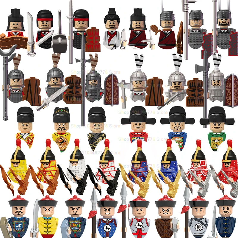

Ancient History Chinese Figures Dynasty Han Ming Qing Qin state Emperor Officials Soldiers Building Blocks Doll Brick Kids Toys