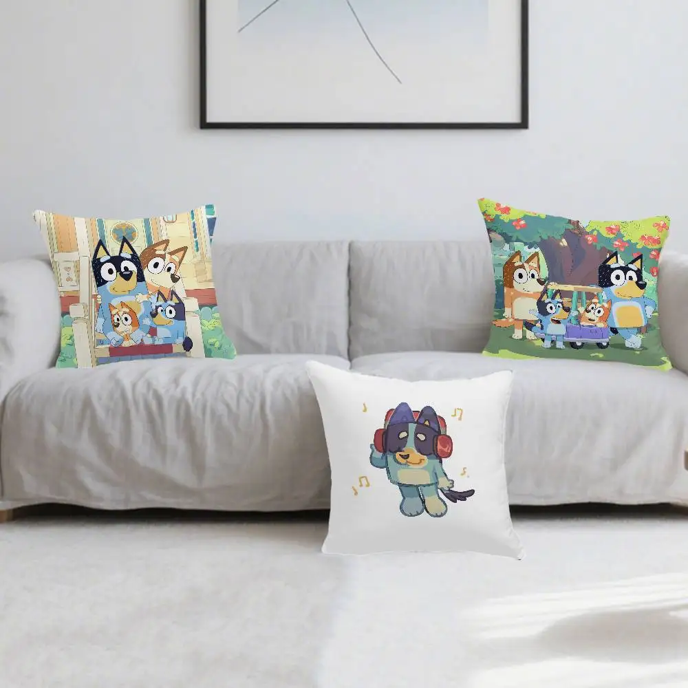 

B-Bluey-es Bandit-Chilli Pillow Case Pillow Case Living Room Sofa Cushion Cover Suitable For Home Bedroom Room Decoration