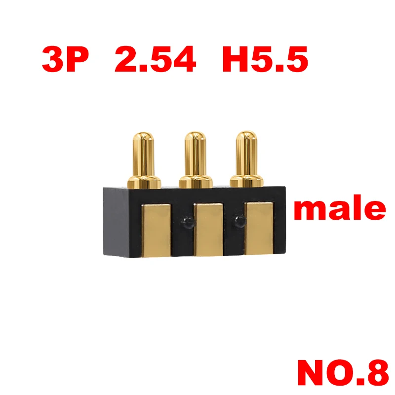 1pcs 3p 4p 5p 2.54 H 5.5 6.0 7.0 4.0 5.7 Spring Loaded Pogo Pin Connector Side Welding Mount SMD Strip Contact SMT Female Male