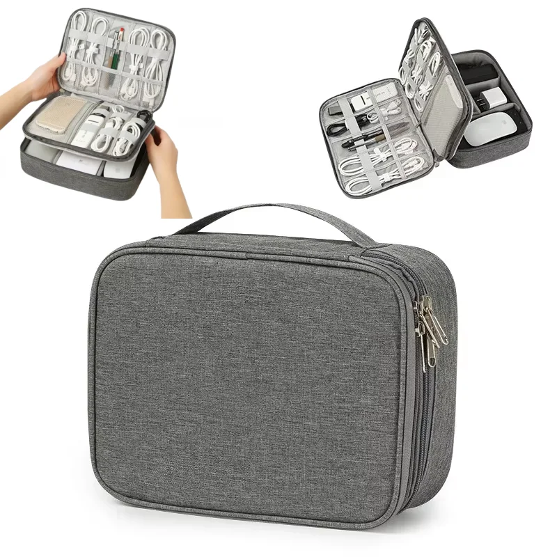 

Portable and Practical Double-layer Box Type Bag, Say Goodbye To Clutter with One Bag, Detachable Partition Design