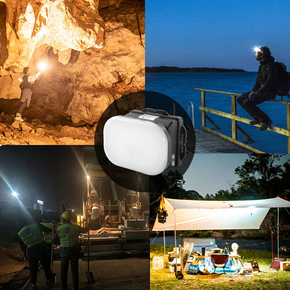 Large Area Floodlight Headlamp 8800mAh High Powerful Rechargeable Led Head Flashlight Camping Lantern for Fishing Hiking Hunting