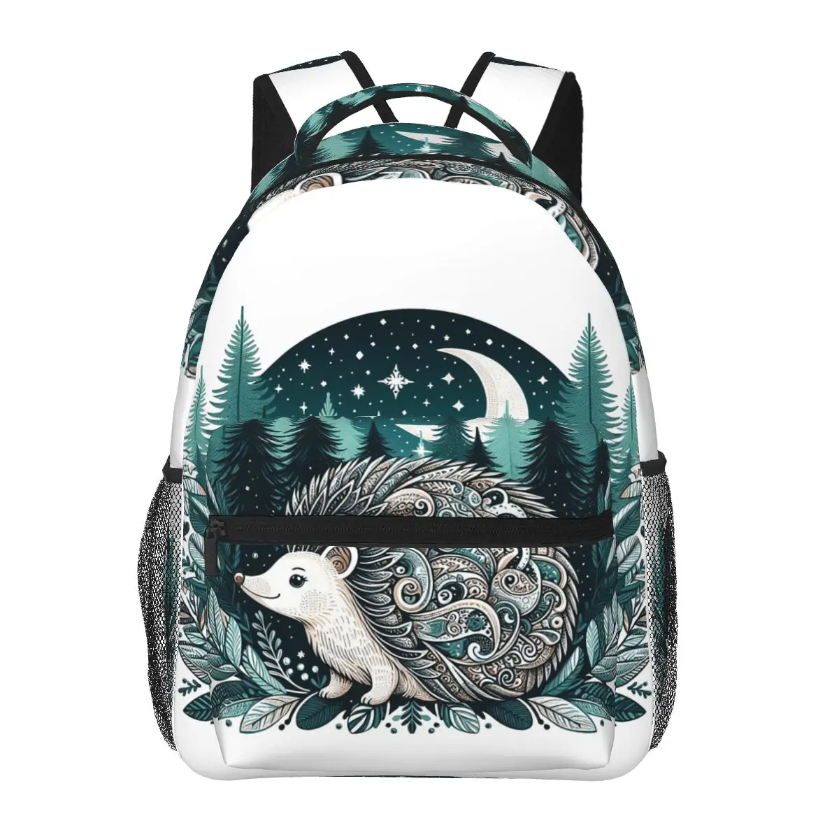 Mystical Hedgehog In The Enchanted Forest Backpacks Boys Girls Bookbag Students Bags Laptop Rucksack Shoulder Bag Large Capacity