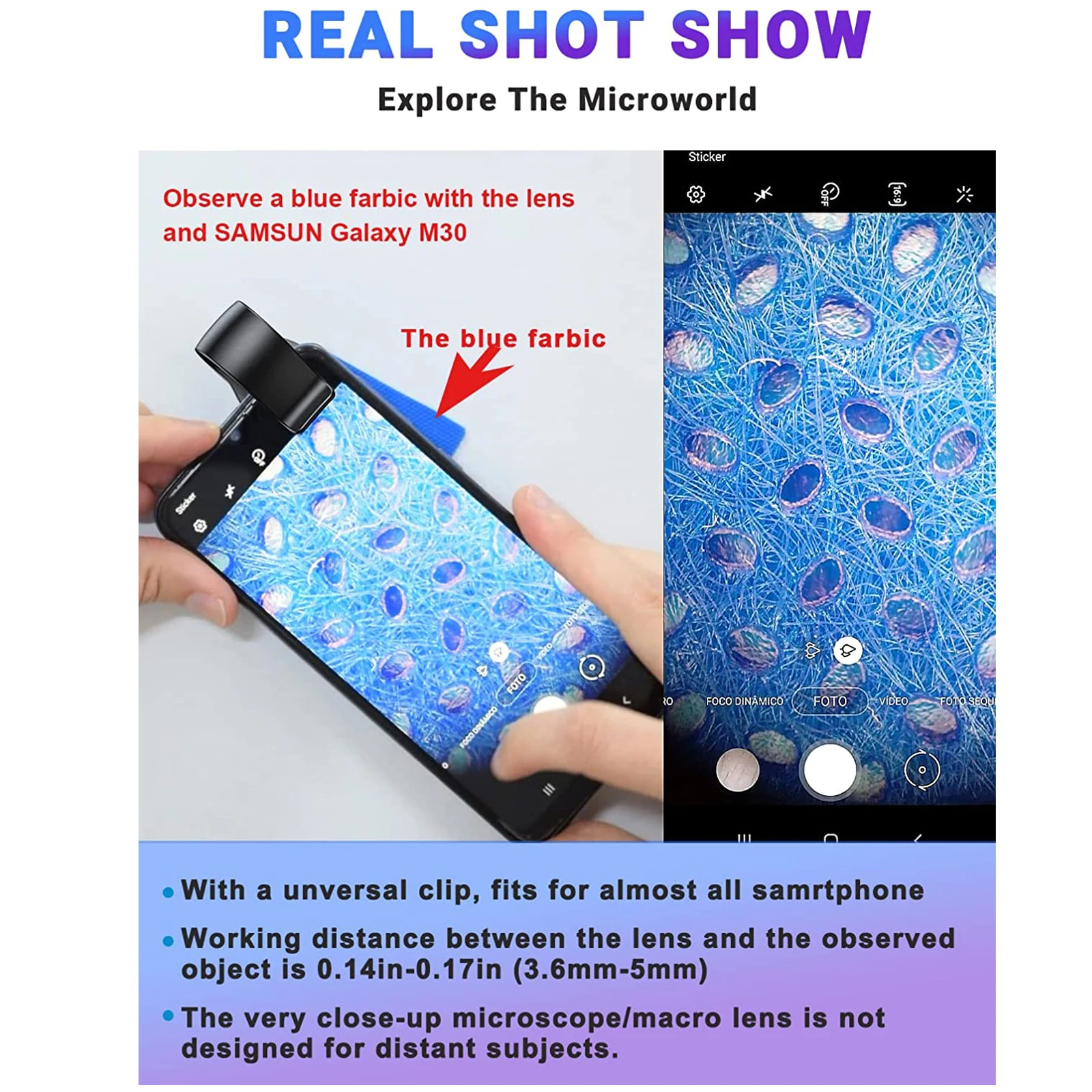 100X مجهر الهاتف المحمول ، HD عدسة بصرية مجهر رقمي مع ضوء LED ومشبك الهاتف الذكي ، Microworld للأطفال والكبار #3