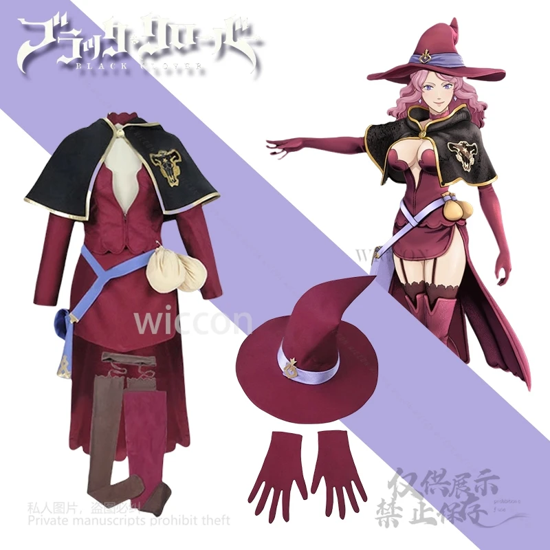 

Anime Vanessa Enoteca Cosplay Costume Gloves Hat Full Sets XS-3XL Witch Suit Halloween Carnival Party Role Play Props Customzied