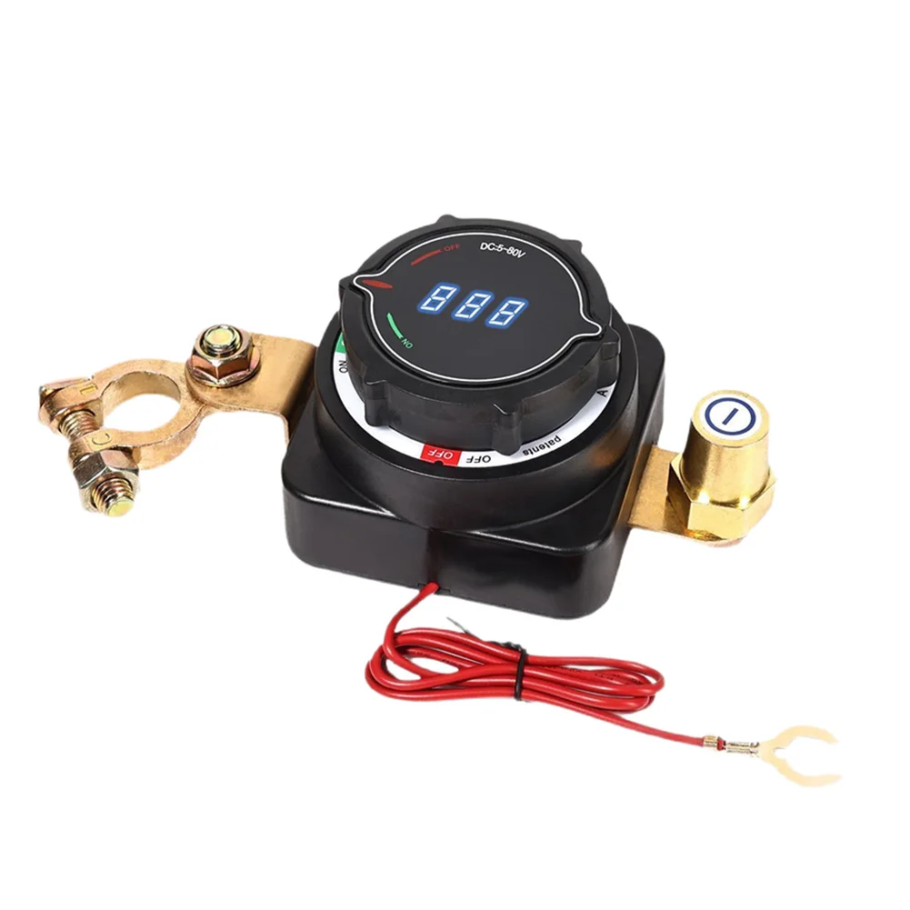 

Battery Disconnect Switch with Clear Display for RVs and Yachts 300A Capacity Supports 12V 48V Vehicle Systems