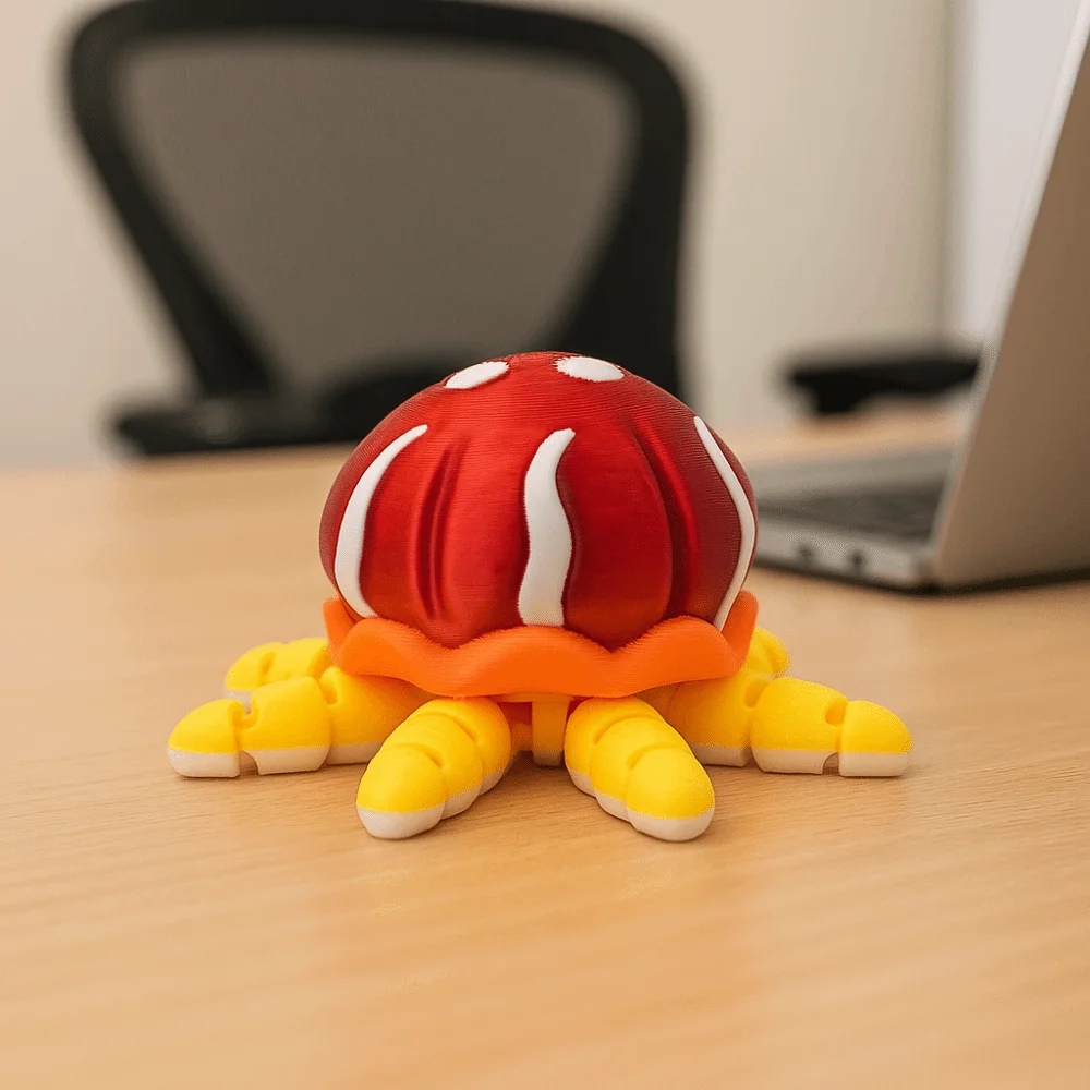 محاكاة المنقولة قنديل البحر زخرفة متعددة صوتها البلاستيك ثلاثية الأبعاد مطبوعة قنديل البحر لعبة الجدة جمع ألعاب حيوانات متعددة المفاصل