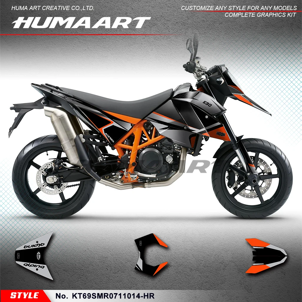 HUMAART Adhesive Sticker Motorcycle Graphics for KTM 690 SM SMR 2007 2008 2009 2010 2011,Repair, KT69SMR0711014-HR