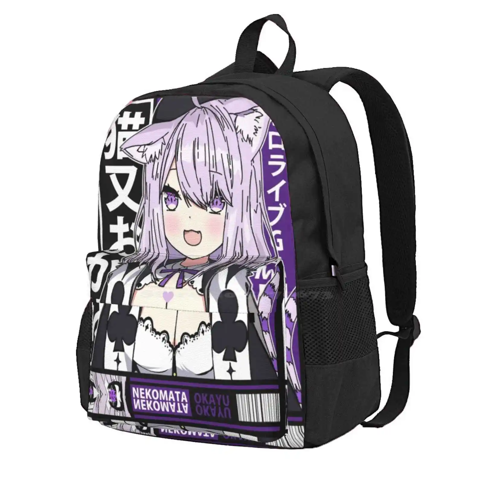 Nekomata Okayu Card Game Outfit Hot Sale Schoolbag Backpack Fashion Bags Hololive Japan Hololive Jp Hololive Gamers Nekomata