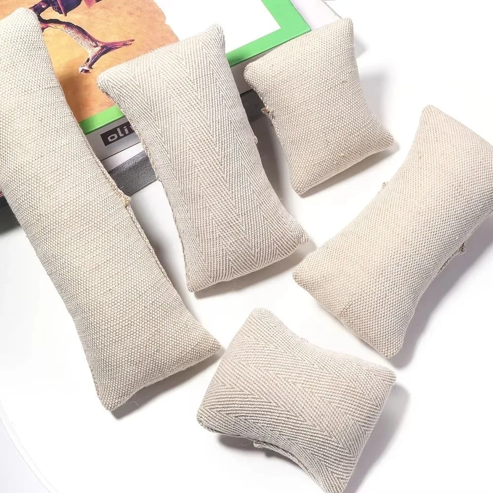 Linen Fabric Jewelry Display Pillow Soft Cushion Jewelry Photography Bracelet Cushion Holder Home Organizer Photograph Prop